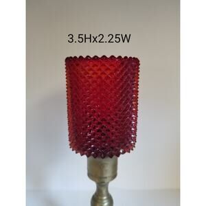 Vintage 1970s Red Diamond Cut Point Homco Home Interior Votive Cup Peg